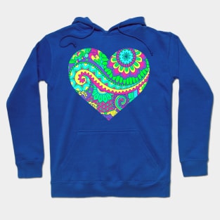 Bright and Colorful Decorative Heart Hoodie